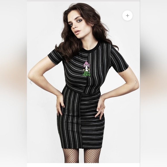 Disturbia Ego Death Striped Mini Dress - Picture 2 of 4